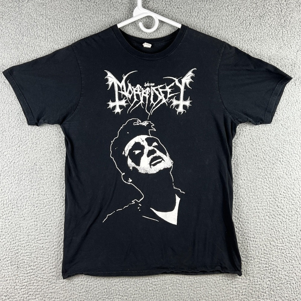 Vintage Black‎ Metal Mayhem Morrissey T Shirt Mens Medium Anvil Tag Parody